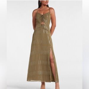 Express Olive Green Sequin Maxi Dress- worn once xxs